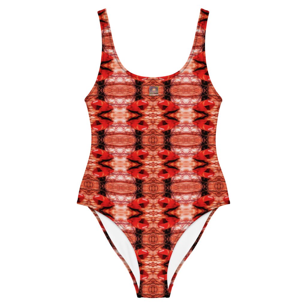 Red Bouie Mini-Mirrored One-Piece Swimsuit