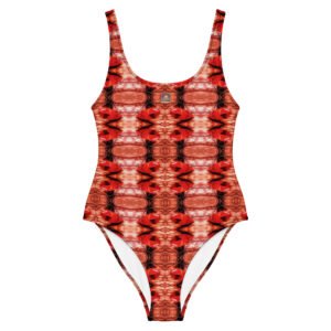 Red Bouie Mini-Mirrored One-Piece Swimsuit