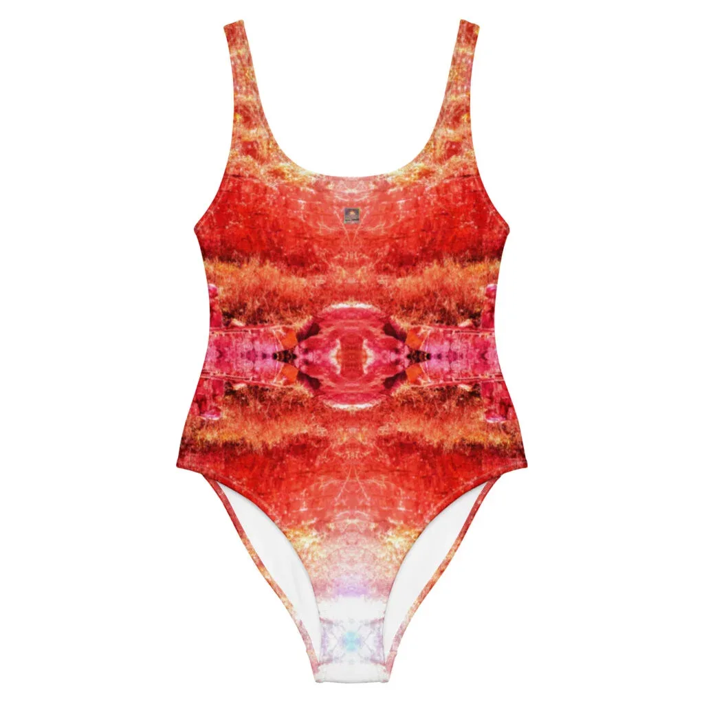 Mayan Red Ancient Rocks Swimsuit