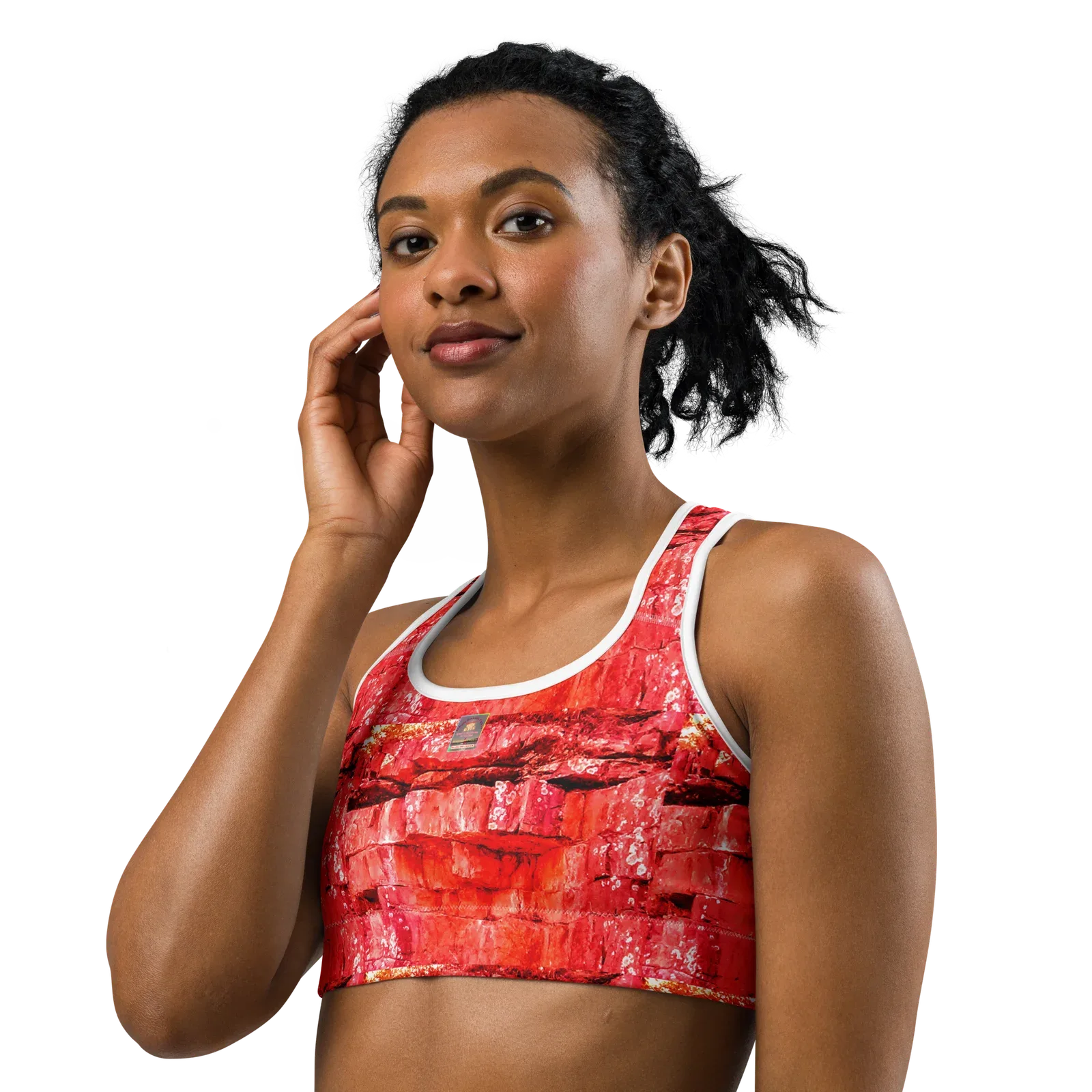 Mayan Red Designer Sports Bra - Image 2