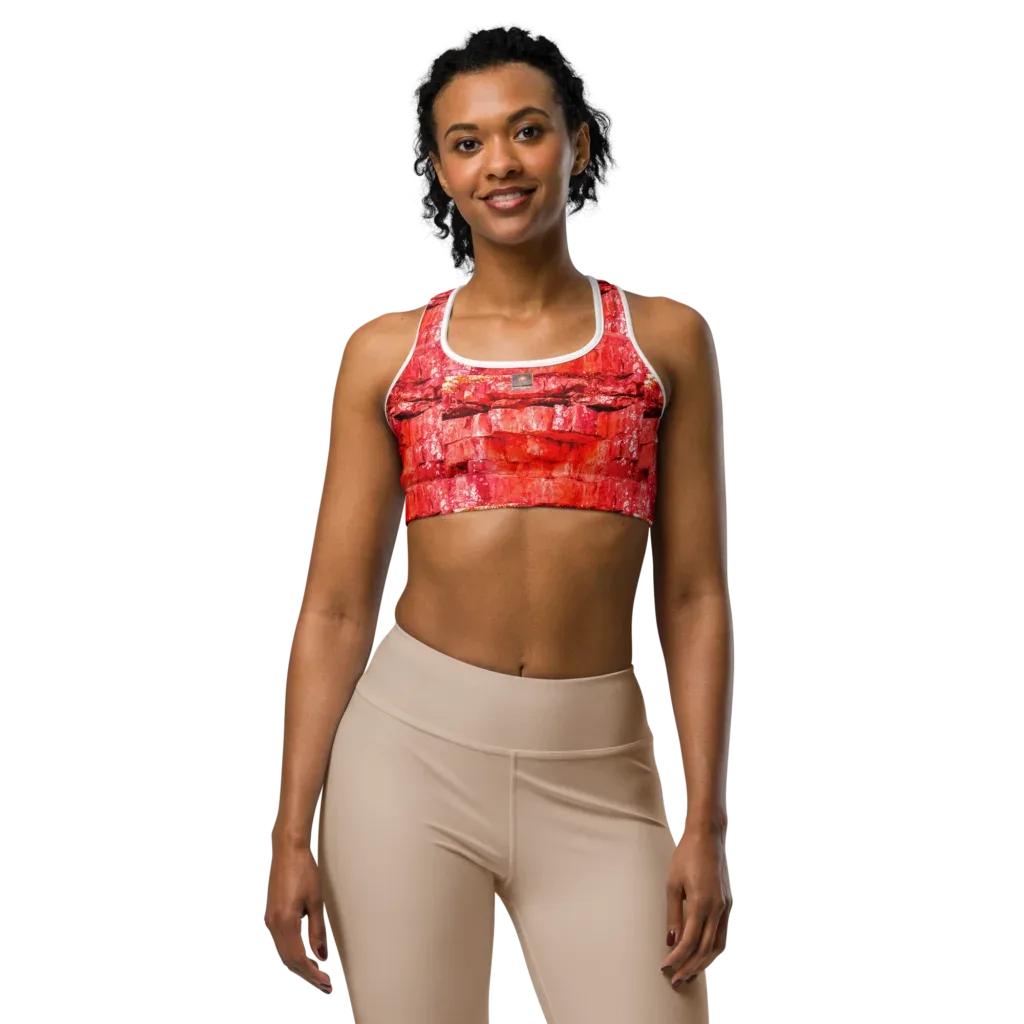 Mayan Red Designer Sports Bra