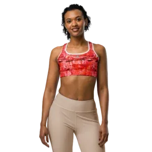 Mayan Red Designer Sports Bra
