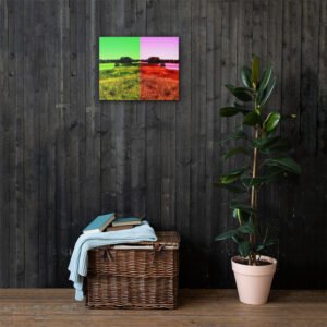 EXQUISITE ARKANSAS RICH GREEN PURPLE PASSION SKIES  FLOODED BANKS COMBO CANVAS