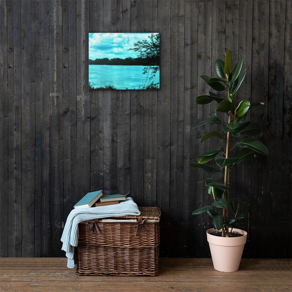 Arkansas River Afternoon - Teal Clouds Canvas Print