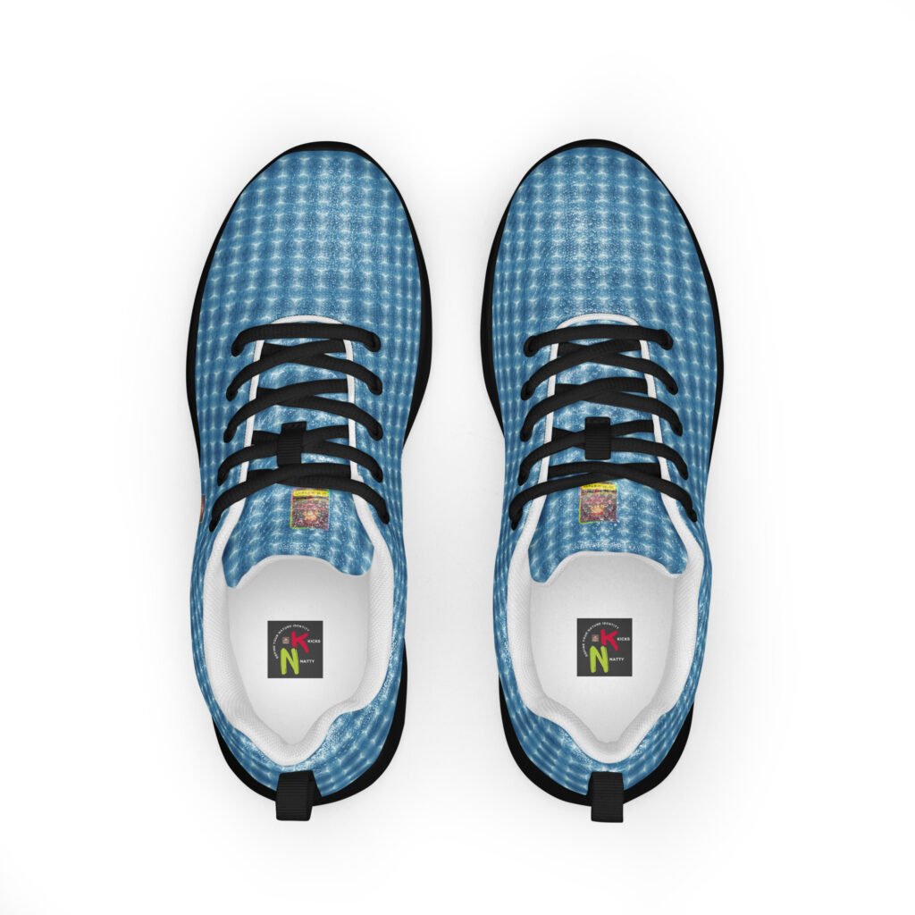 "Natty Kicks" Men’s Athletic Shoes Ocean Blue Mirror Print