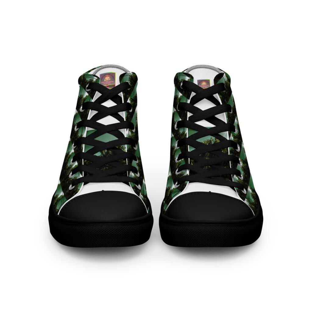 "Natty Kicks" Men’s High Top Canvas Shoes Tree Sunshine Inspirational Print 2