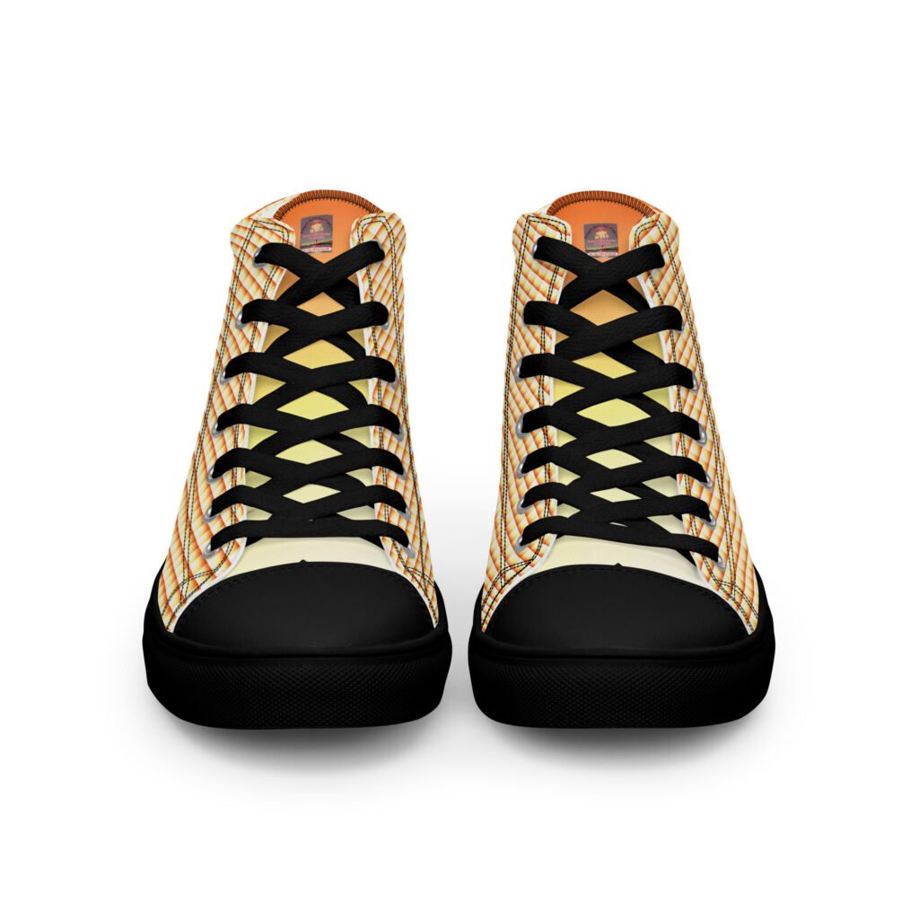 Natty Kicks Orange Yellow Hue Sunrays High Top Canvas Shoes