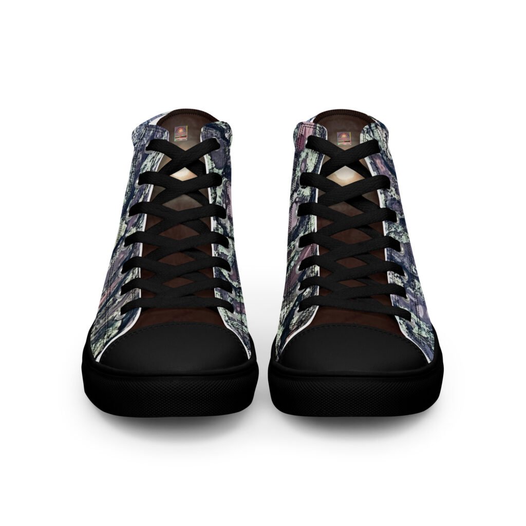 "Natty Kicks" Men’s High Top Canvas Shoes Black Sky Moonlight