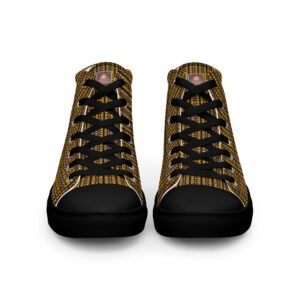"Natty Kicks" Men’s High Top Canvas Shoes Gold Hanging Tree Limbs Pattern
