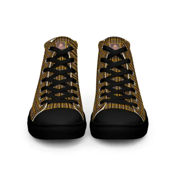 "Natty Kicks" Men’s High Top Canvas Shoes Gold Hanging Tree Limbs Pattern