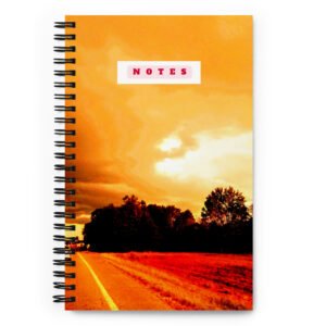 Natty Notes Golden Skies Stormy Drive Sunset Spiral Notebook