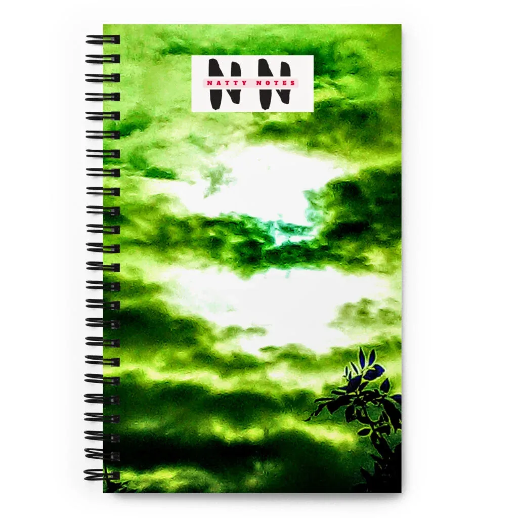 Natty Notes Green Clouds Spiral Notebook