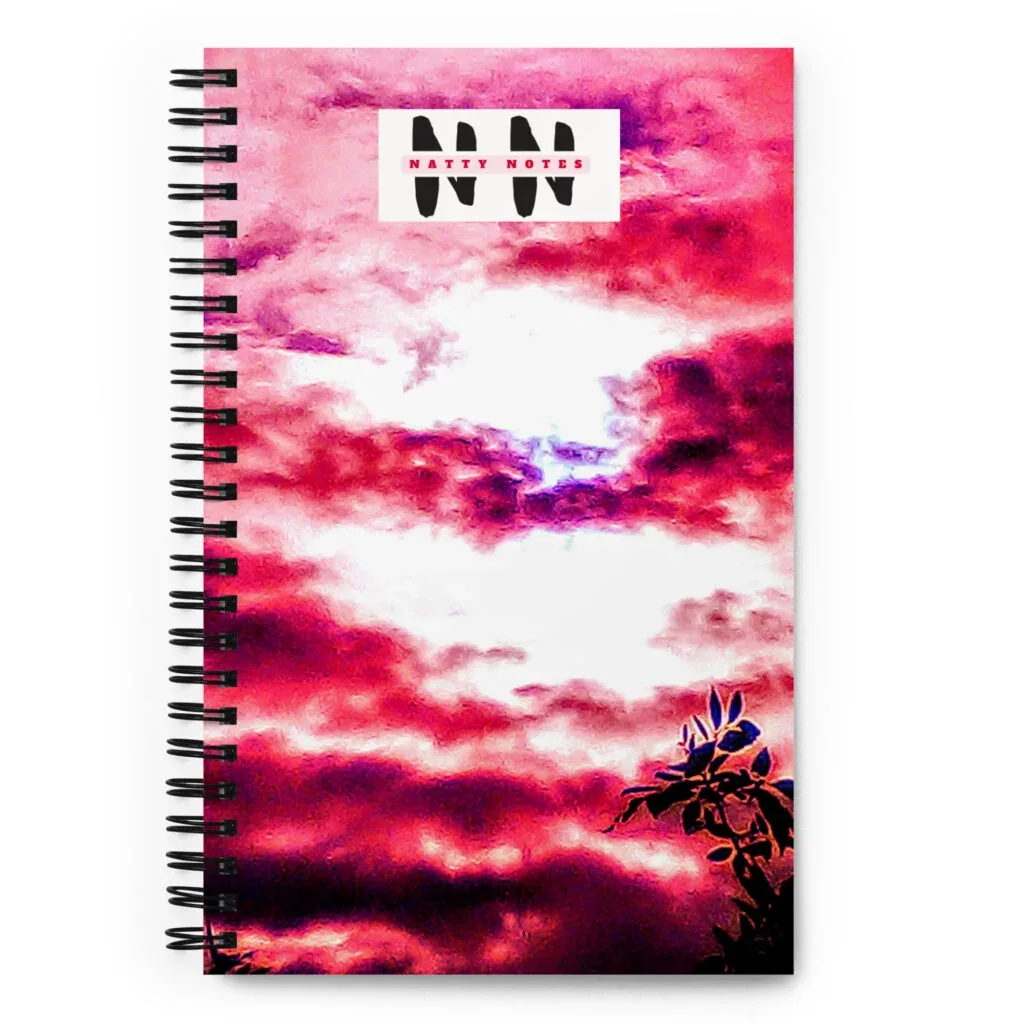 Natty Notes Burgundy Clouds Spiral Notebook