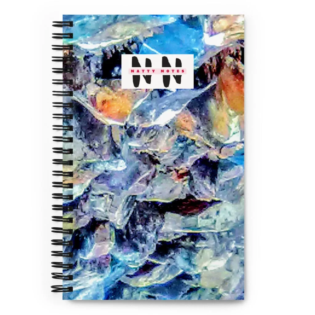 Natty Notes Spiral Notebook (Jan. 21st, 2021) - Aleutian Blue Hue Multi-Color Flipped