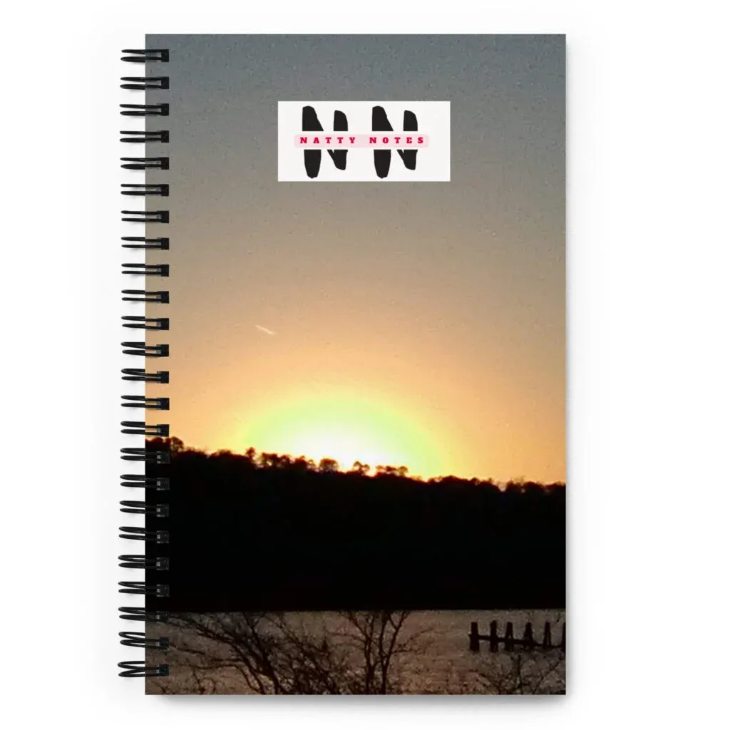 Arkansas River Sunset - Golden Grey Spiral Notebook