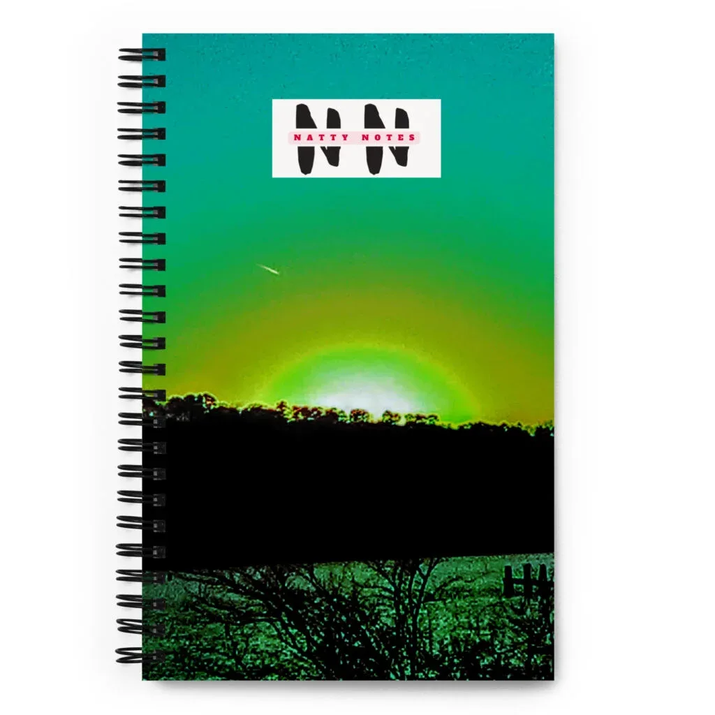 Arkansas River Sunset - Lime-Green Gold Spiral Notebook