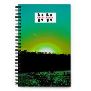 Arkansas River Sunset - Lime-Green Gold Spiral Notebook