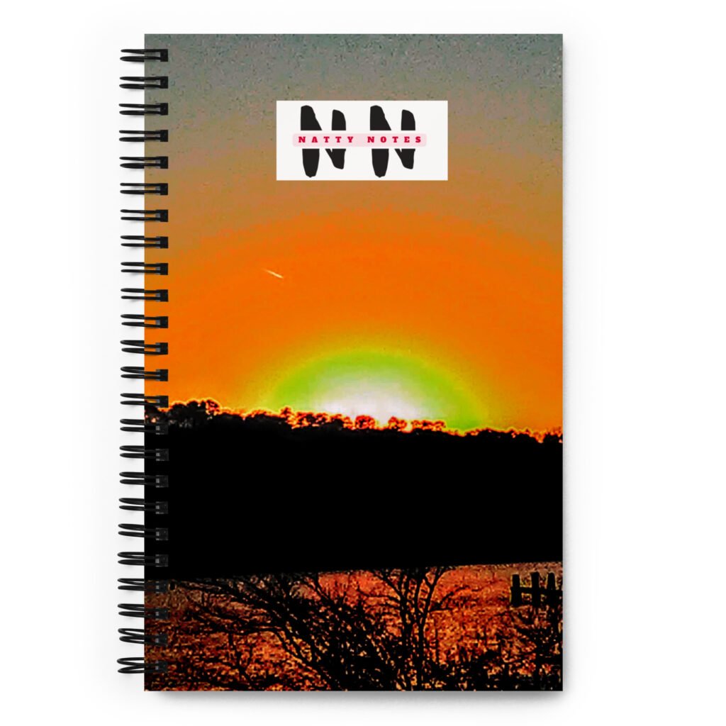 Arkansas River Sunset - Lime-Green Orange Spiral Notebook