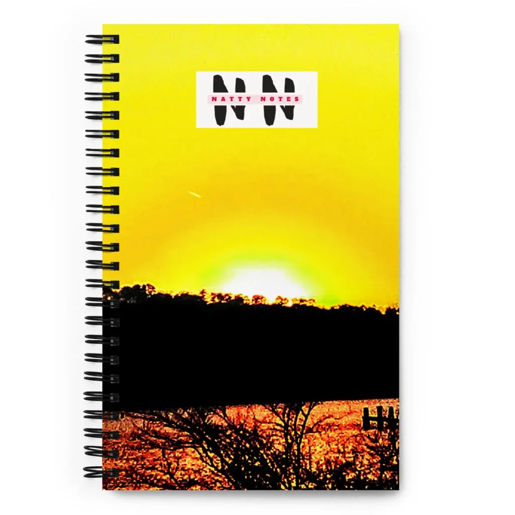Arkansas River Sunset - Yellow Spiral Notebook