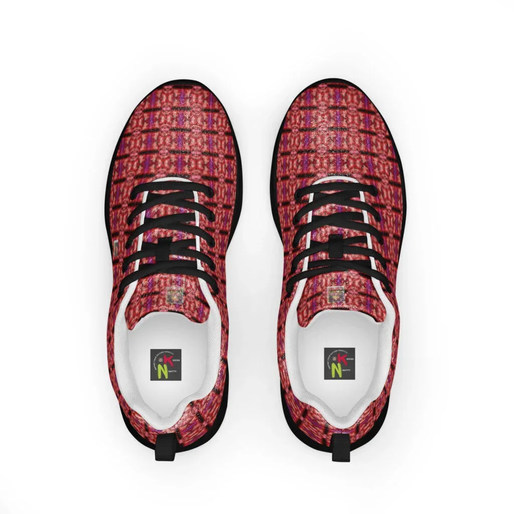 Natty Kicks Pink Red Flower Pattern Athletic Shoes