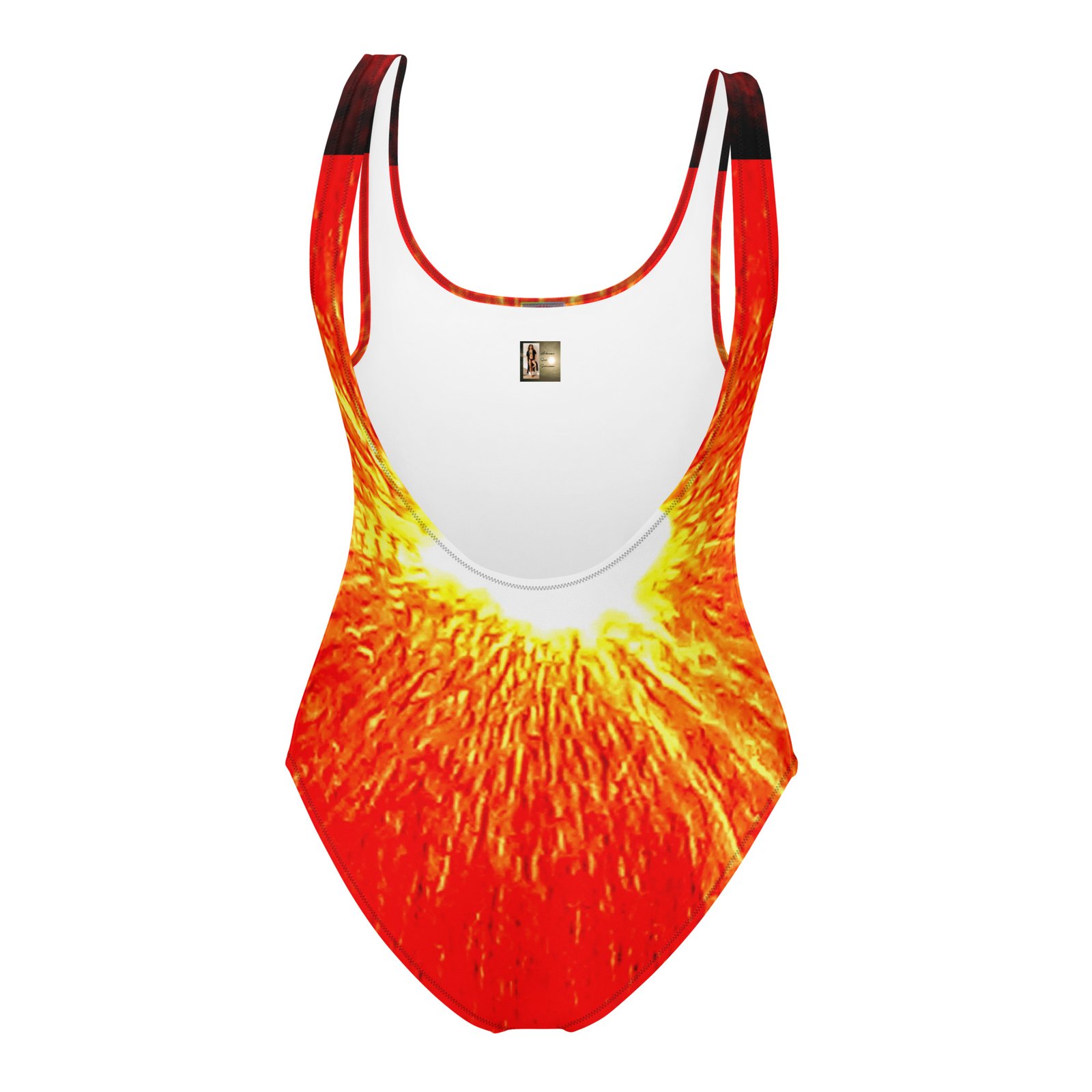Designer One-Piece Swimsuit Burnt Red - Image 3