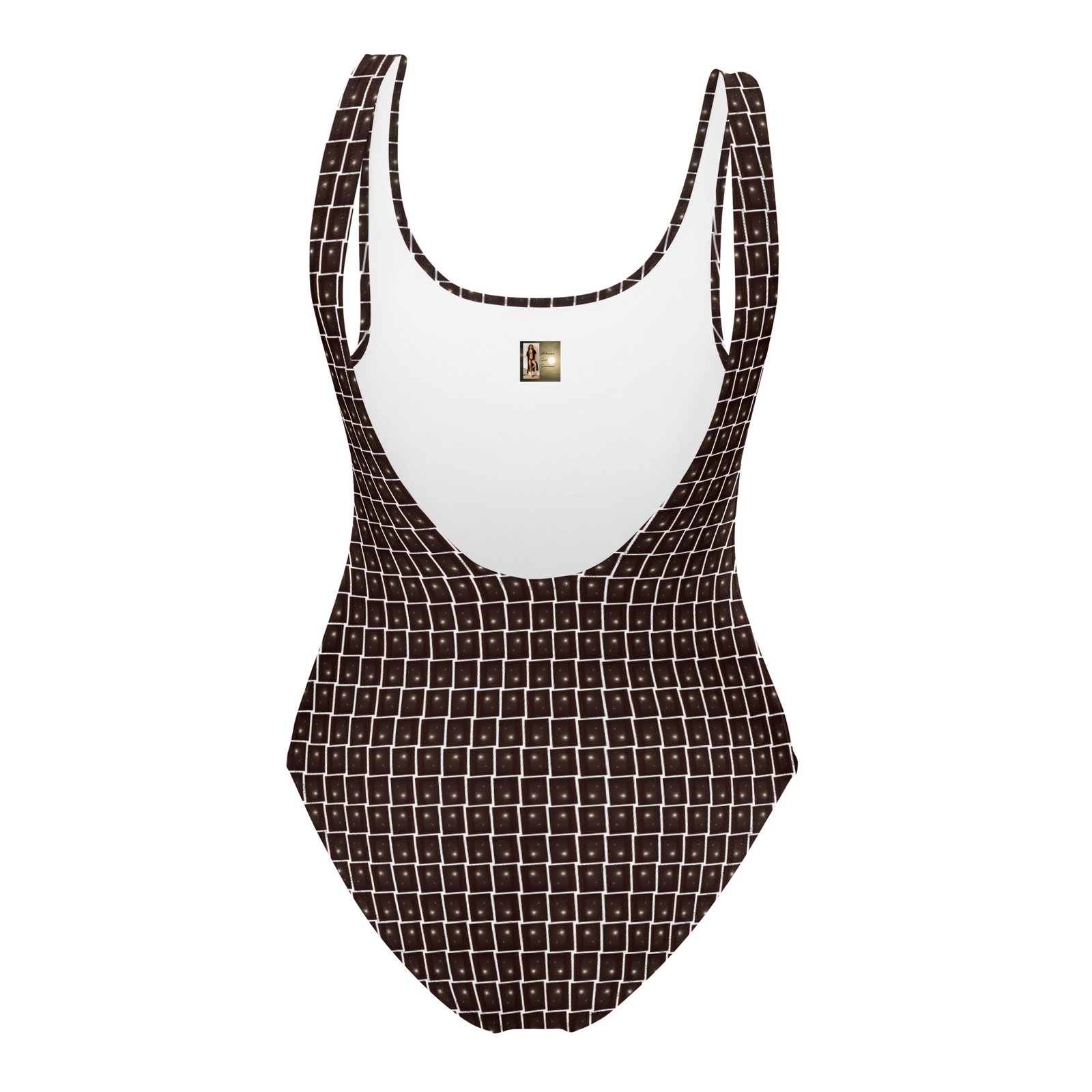 Designer One-Piece Black White Speck Swimsuit BSM2 Print - Image 4