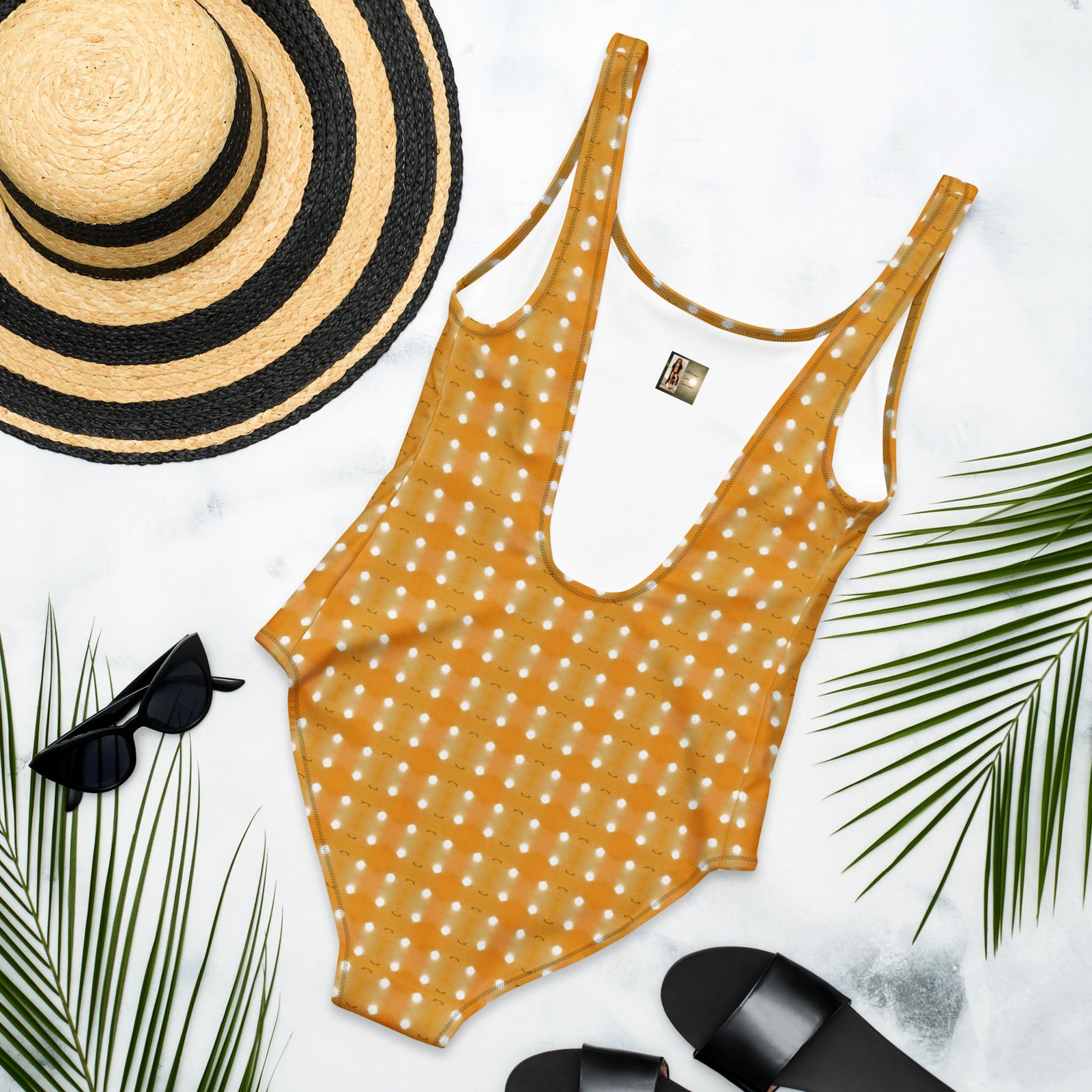 Designer Swimsuit Arkansas Morning Golden Mustard Skies Pattern - Image 5
