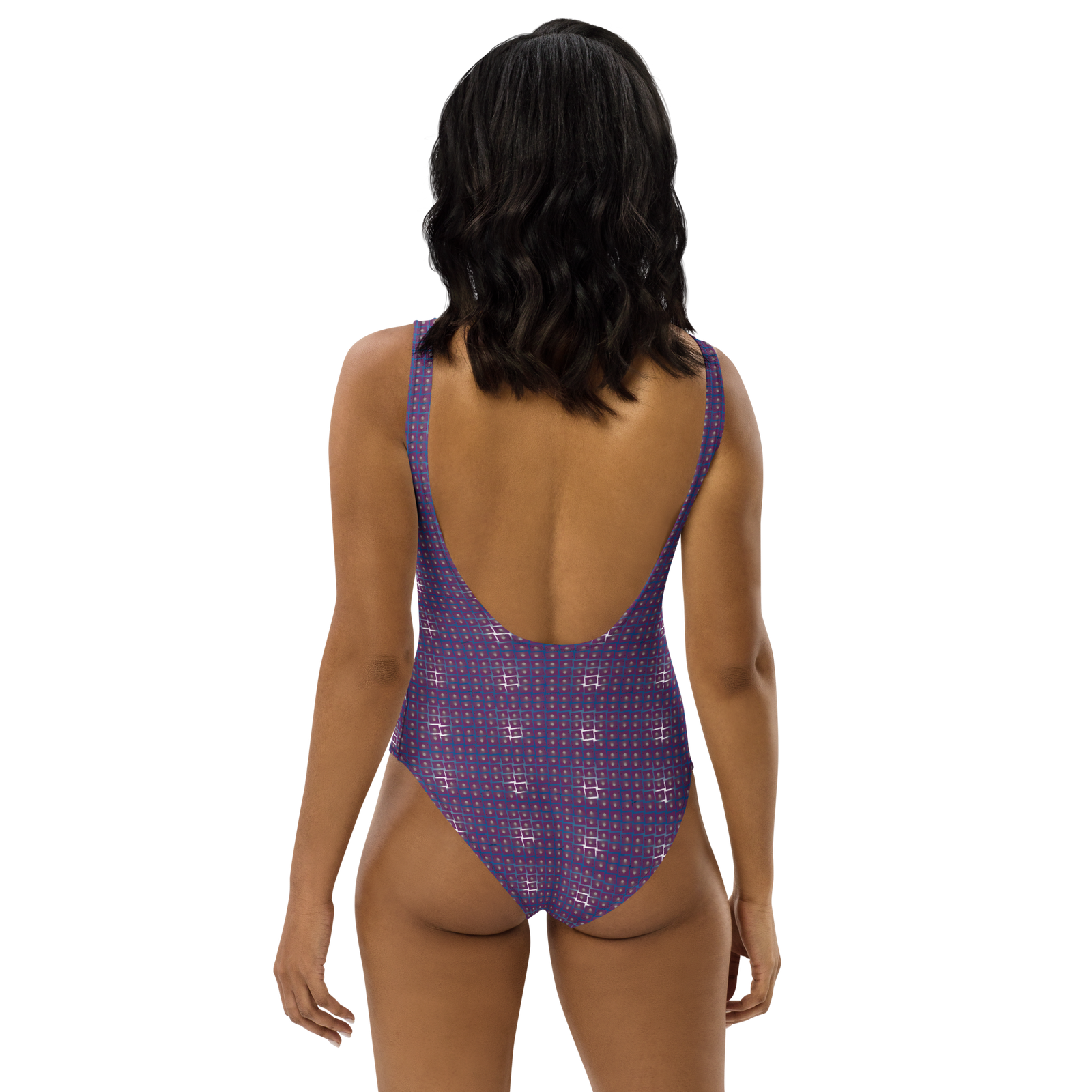 Designer Swimsuit Dark Purple Combo Skies Pattern 2 - Image 7