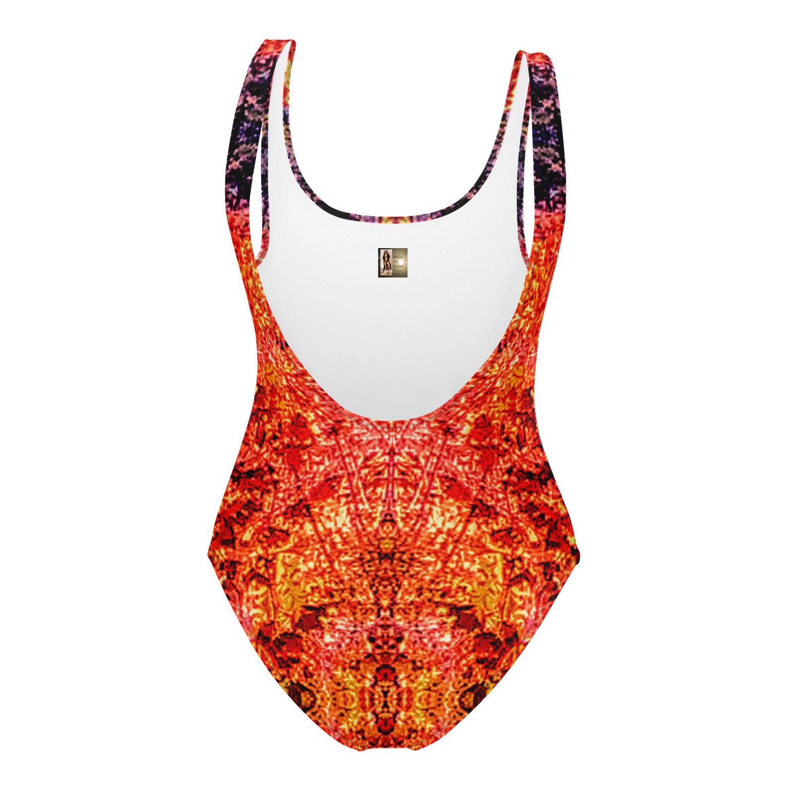 Designer One-Piece Swimsuit Pink Haze Mirrored - Image 4