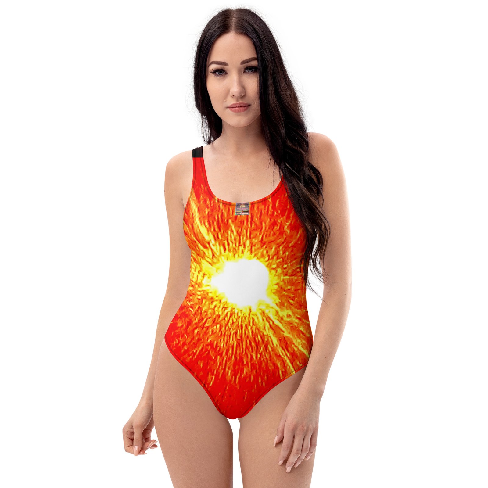 Designer One-Piece Swimsuit Burnt Red - Image 6