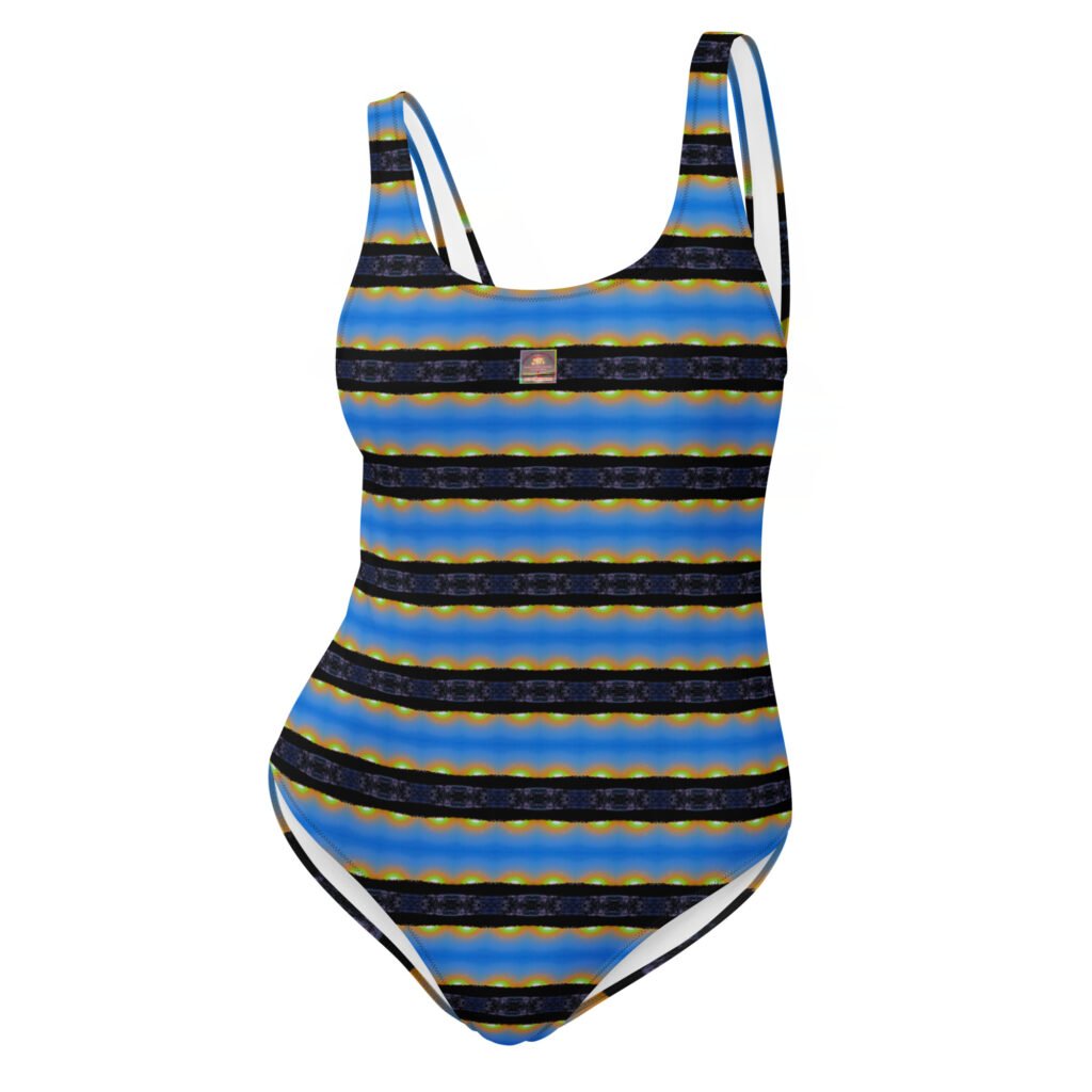 Designer Swimsuit 2 Sides Arkansas River November Sunset Pattern