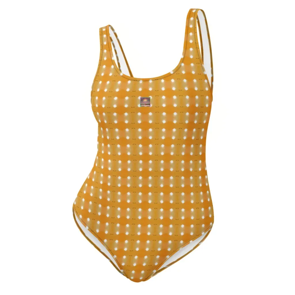 Designer Swimsuit Arkansas Morning Golden Mustard Skies Pattern