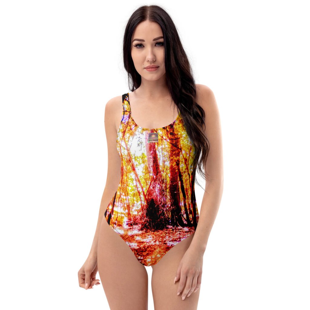 Designer Swimsuit May Arkansas Trails Pink Haze Trees