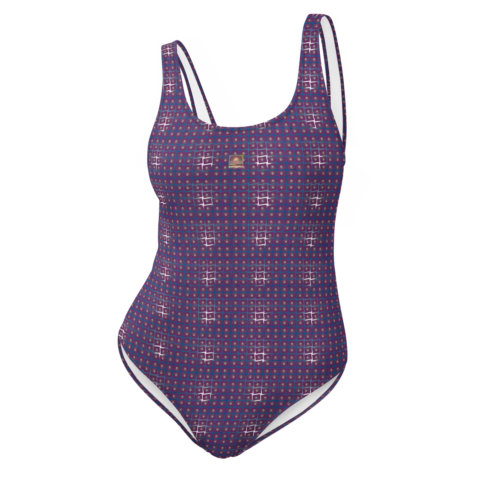 Designer Swimsuit Dark Purple Combo Skies Pattern 2 - Image 2