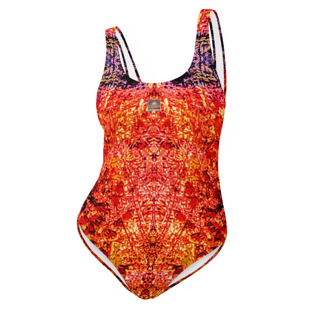 Designer One-Piece Swimsuit Pink Haze Mirrored