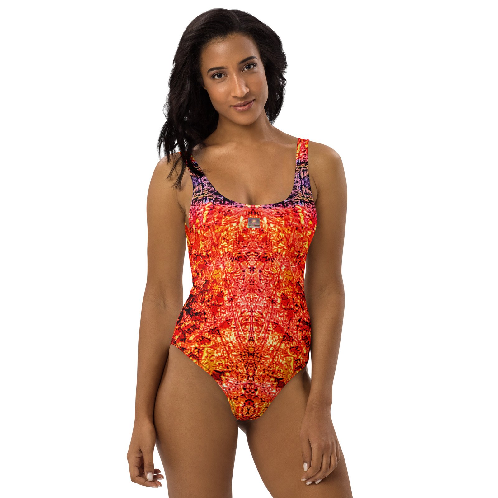 Designer One-Piece Swimsuit Pink Haze Mirrored - Image 5