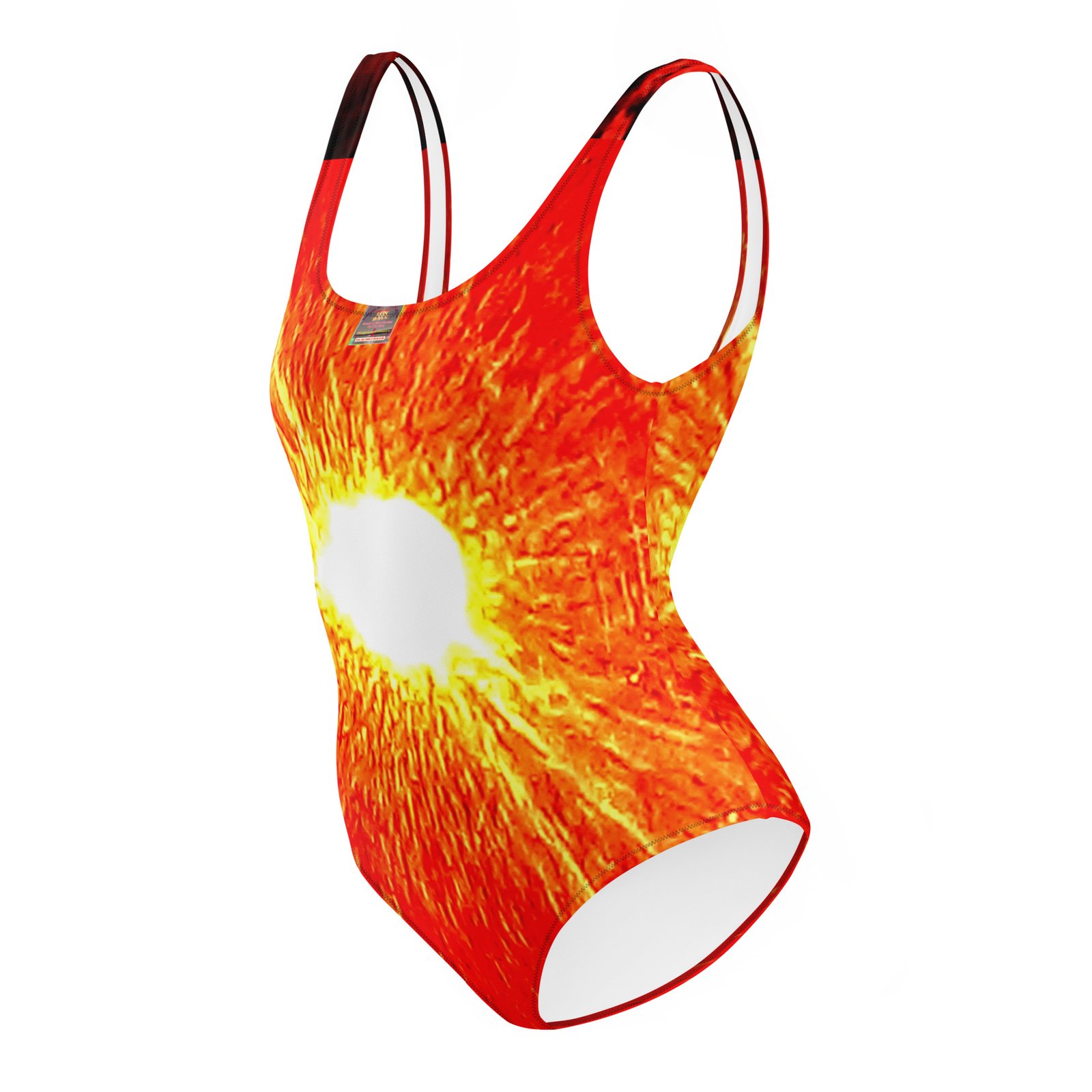 Designer One-Piece Swimsuit Burnt Red - Image 2
