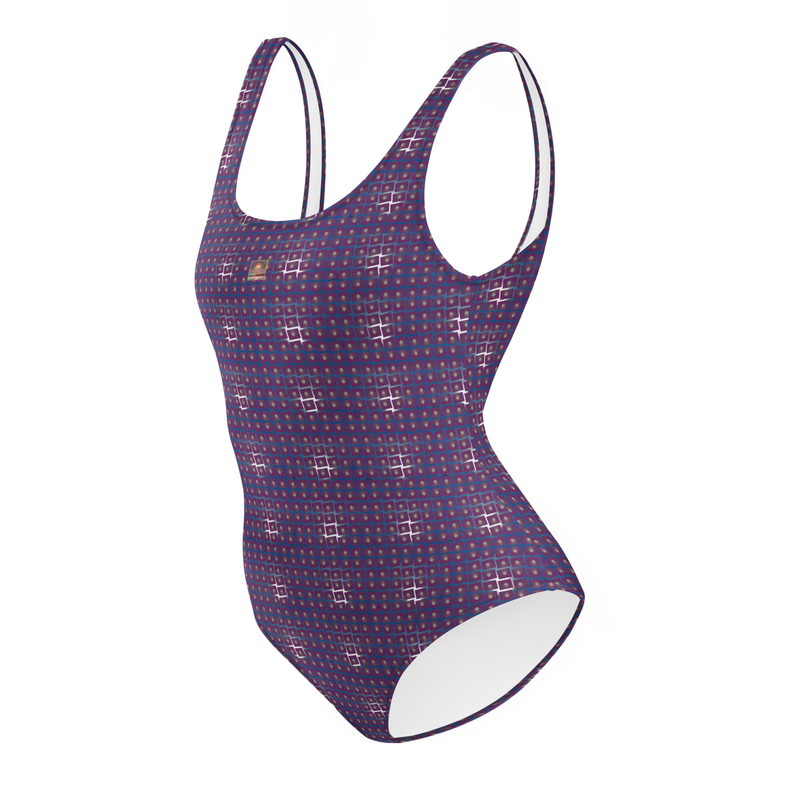 Designer Swimsuit Dark Purple Combo Skies Pattern 2 - Image 4