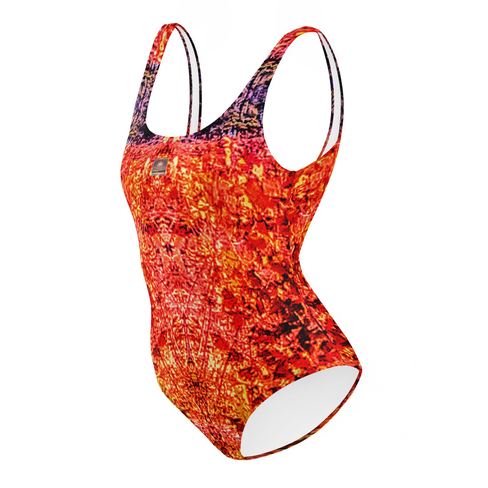 Designer One-Piece Swimsuit Pink Haze Mirrored - Image 3