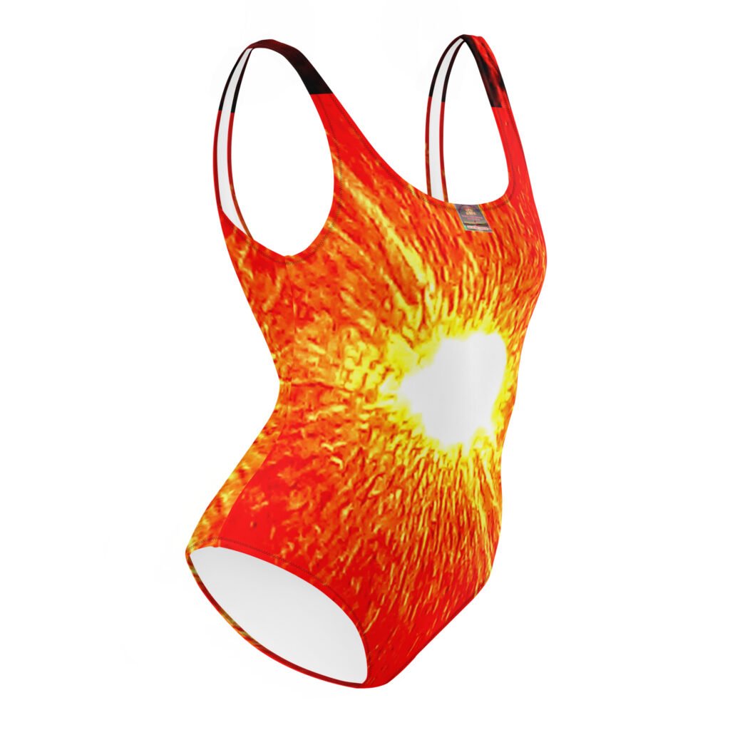 Designer One-Piece Swimsuit Burnt Red