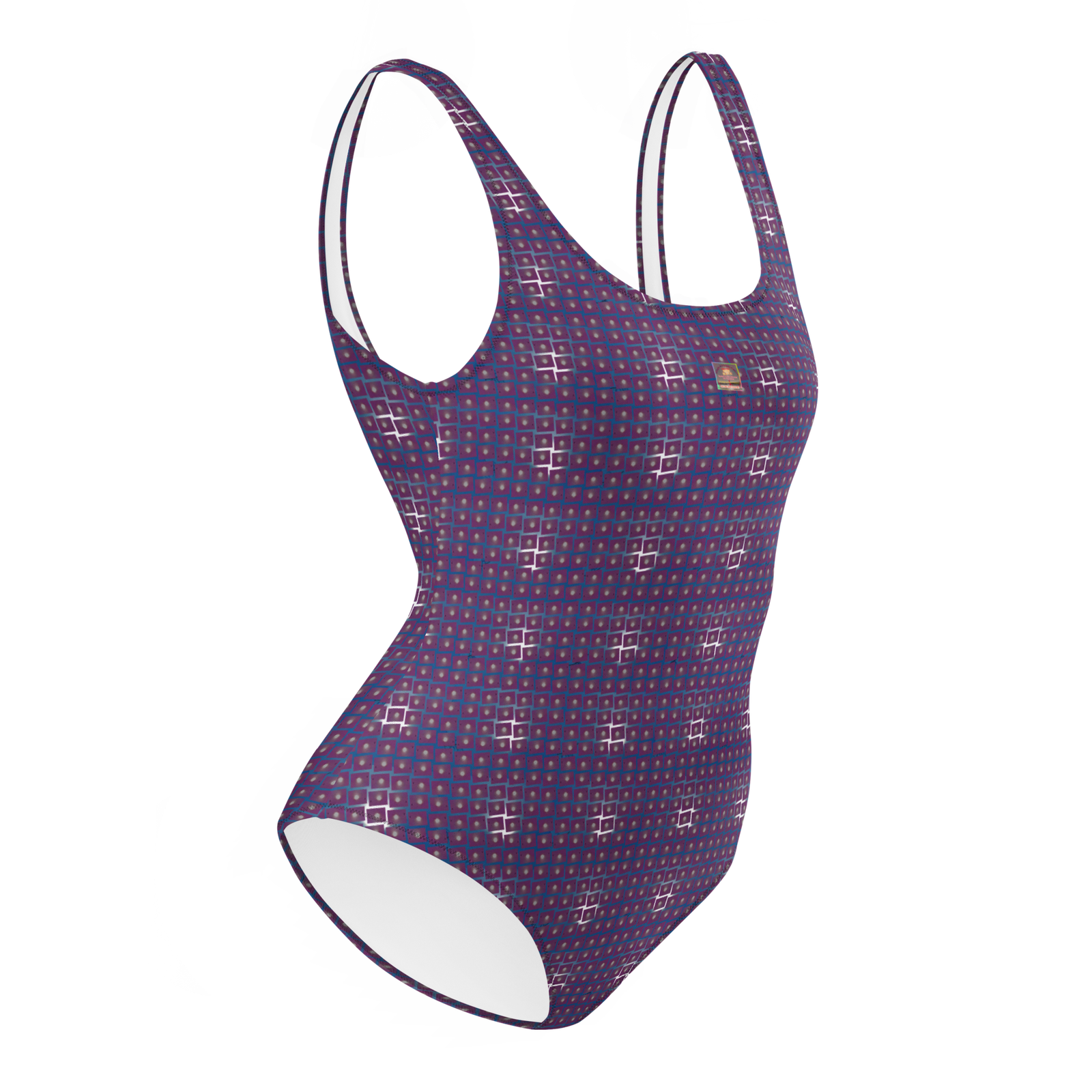 Designer Swimsuit Dark Purple Combo Skies Pattern 2 - Image 3