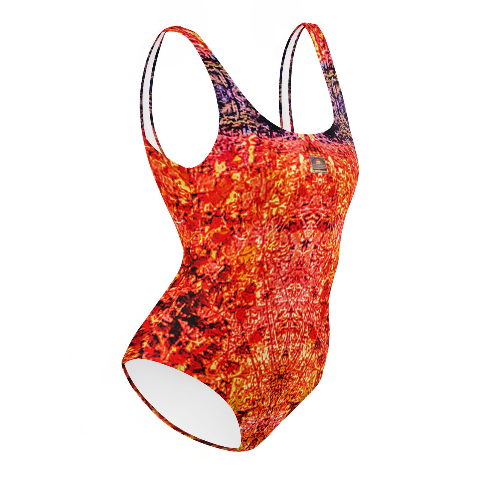 Designer One-Piece Swimsuit Pink Haze Mirrored - Image 2