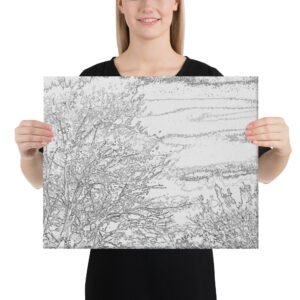 Arkansas Bush White Black Xray Skies Canvas Wall Print