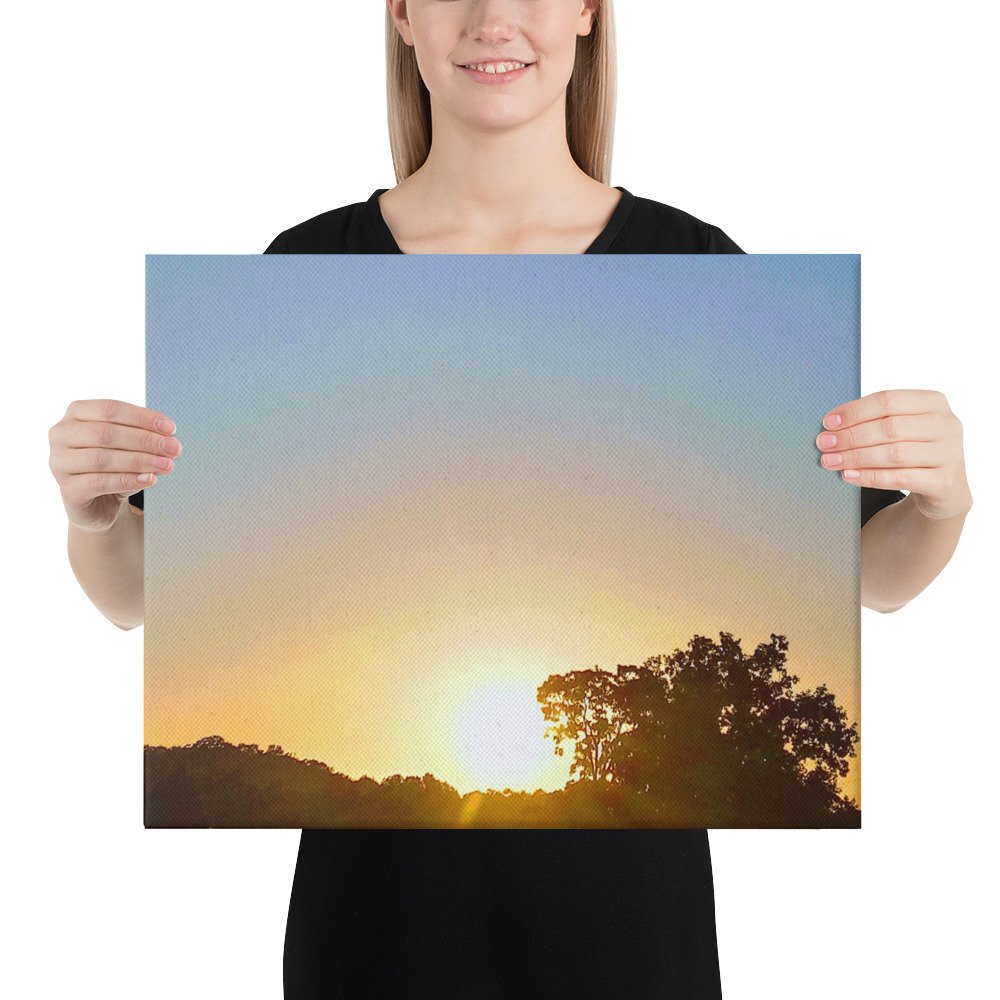 BEAUTIFUL ARKANSAS SUNSET THREE CANVAS WALL PRINT - Image 2