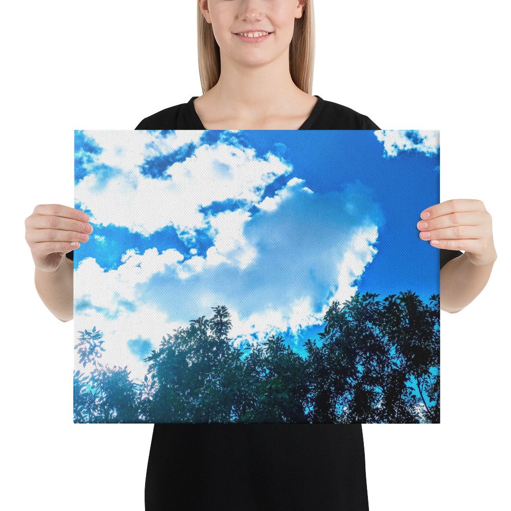 Beautiful Blue Skies Dolphin Clouds Canvas - Image 2