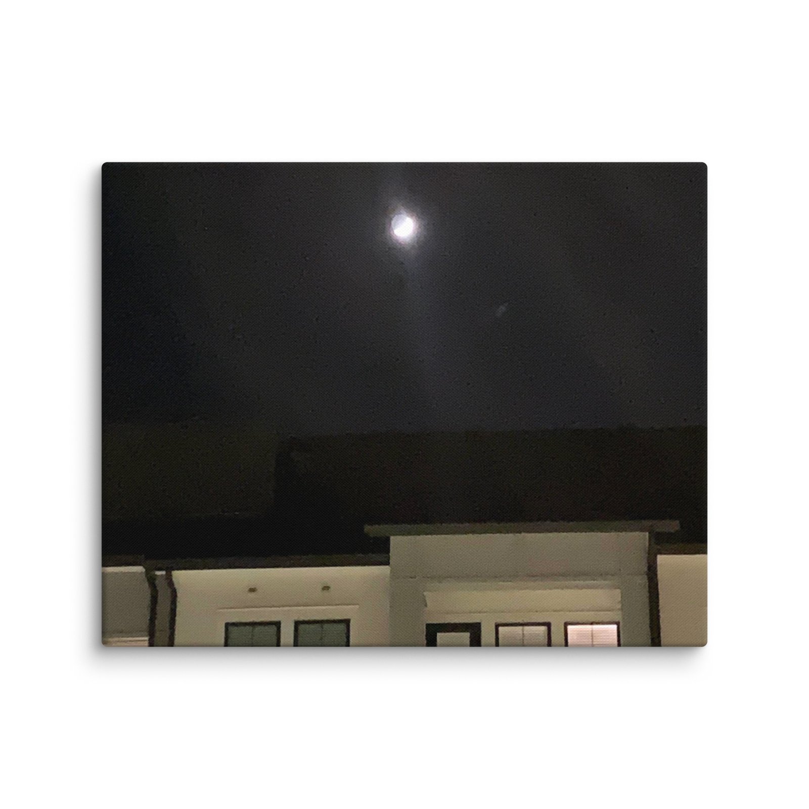 Arkansas Westside Moonlight Black Sky Canvas Wall Print - Image 3