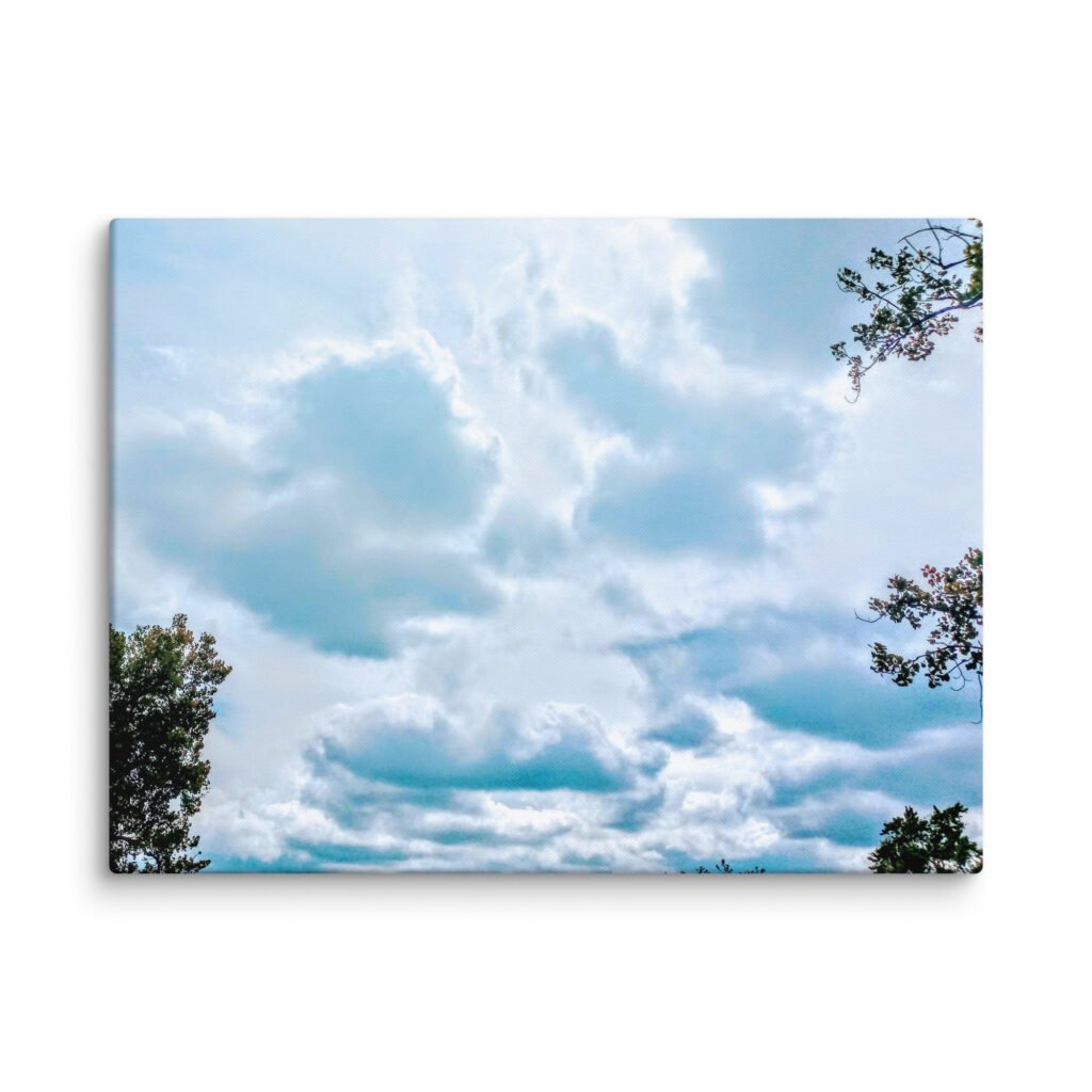 Periwinkle Blue Poodle Play Clouds Canvas