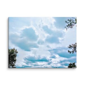 Periwinkle Blue Poodle Play Clouds Canvas