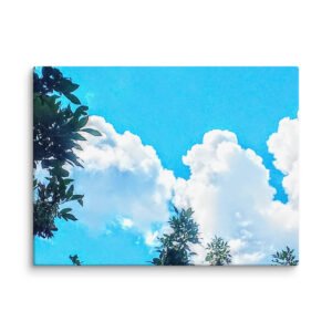 Turquoise Skies Pristine White Clouds Canvas