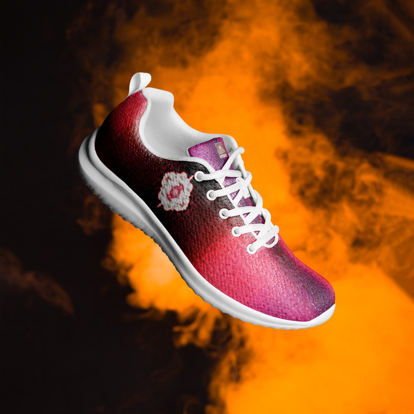 "Natty Kicks" Women's Athletic Shoes Black Red Combo - Image 2
